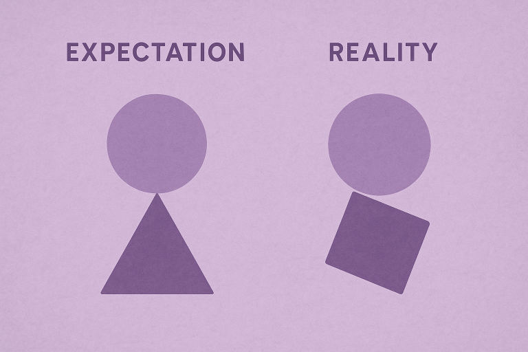 symbolising balance between expectation and reality.